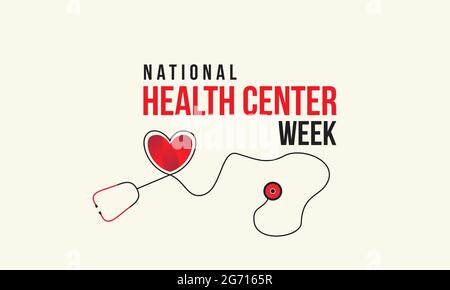 Nationale Gesundheitszentrum Woche Vektor-Banner-Vorlage am august beobachtet. Sensibilisierung für die Erfolge der amerikanischen Gesundheitszentren. Stock Vektor
