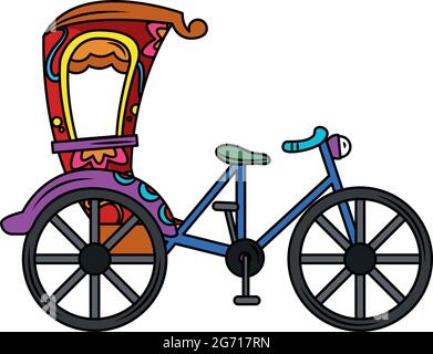 Zyklus Rikscha indische Kultur Stock Vektor