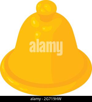 Isometrischer Vektor des Glockensymbols. Goldene Glocke. Benachrichtigungssymbol, Abonnementsymbol Stock Vektor