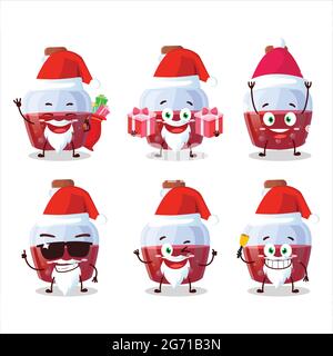Santa Claus Emoticons mit roten Zaubertrank Cartoon-Figur. Vektorgrafik Stock Vektor