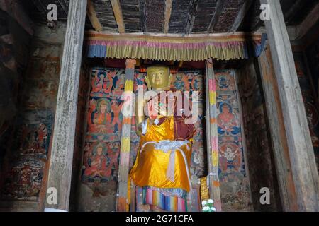 Tabo, Indien - 2021. Juni: Blick auf das Tabo-Kloster im Dorf Tabo am 1. Juli 2021 im Spiti-Tal, Himachal Pradesh, Indien. Stockfoto