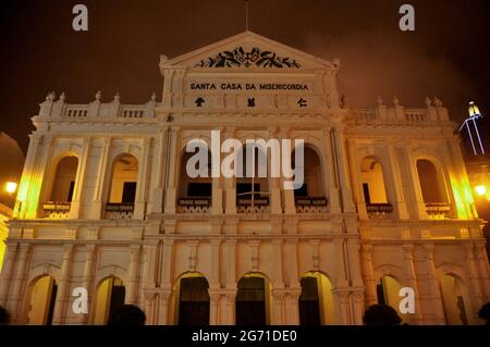 Ruinen der santa casa da misericordia von macau oder das alte Heilige Haus der Barmherzigkeit für makanesische Menschen und ausländische Reisende, die am 19. April nach Macau reisen, Stockfoto