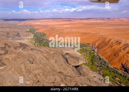 Skeleton Coast Luftaufnahme des Kuiseb River. Namibia, Afrika Stockfoto