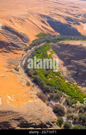 Skeleton Coast Luftaufnahme des Kuiseb River. Namibia, Afrika Stockfoto