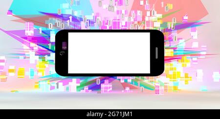Handy App Jetzt herunterladen Spannende Hintergrund Stockfoto