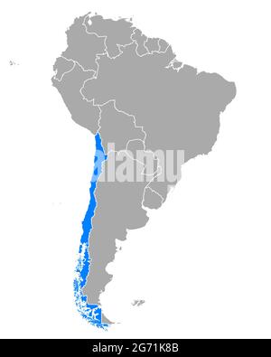 Karte von Chile in Südamerika Stockfoto