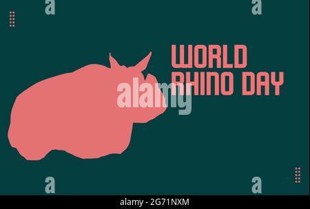 World Rhino Day Vektorvorlage Stock Vektor