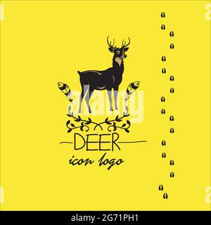 Deer Icon Logo exklusive Designinspiration Stock Vektor