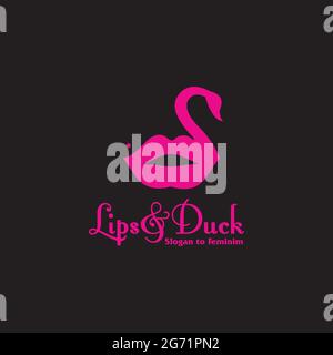 Lippen & Ente Vector Logo Design Inspiration Stock Vektor