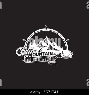 Kaffee und Berg kreativ / Logo Design Inspiration Stock Vektor