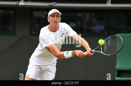 London, Großbritannien. Juli 2021. London Wimbledon Junior Championships Day 12 10/07/2021 Sascha Gueymard- Wayenburg (FRA) Credit: Roger Parker/Alamy Live News Stockfoto