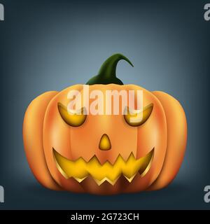 Halloween Kürbis mit gruseligen Gesicht Vektor Illustration. Stockfoto
