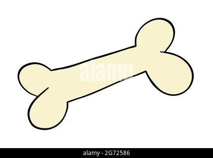 Cartoon-Knochen, Vektorgrafik. Farbige und schwarze Umrisse. Stock Vektor
