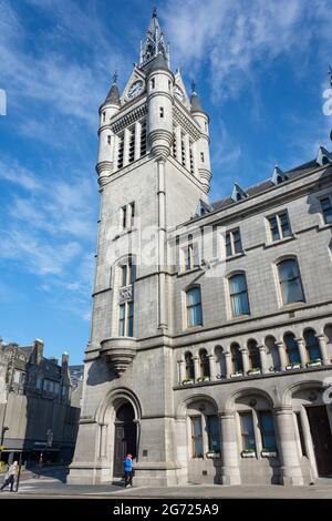 Clock Tower, Aberdeen Town House, City of Aberdeen, Aberdeenshire, Schottland, Vereinigtes Königreich Stockfoto