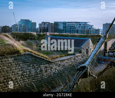 South Ravelin , ein dreieckiges Fort von Fort george Stockfoto