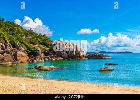 Fantastische, schöne Panoramasicht vom Silver Beach auf Koh Samui in Thailand. Stockfoto