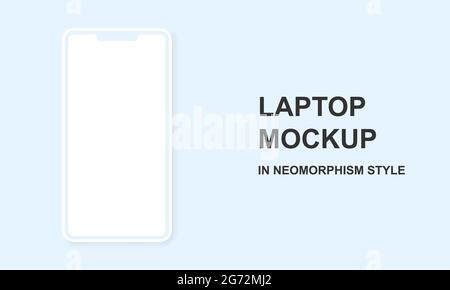 Realistische Handy Neomorphismus Vorlage Mockup Vektor. 3D Stock Vektor