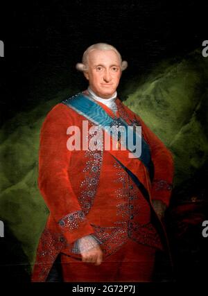 Carlos IV Porträt von König Karl IV. Von Spanien (1748-1819) von Francisco José de Goya y Lucientes (1746-1828), Öl auf Leinwand, 1789 Stockfoto