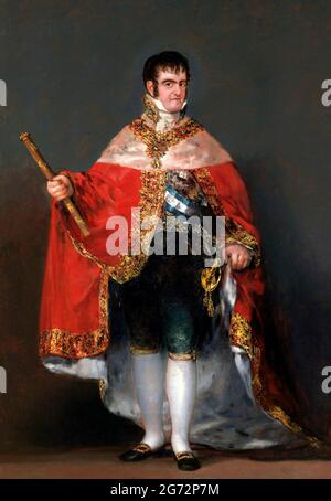 Fernando VII. Porträt von König Ferdinand VII. von Spanien (1784-1833) von Francisco José de Goya y Lucientes (1746-1828), Öl auf Leinwand, c 1814/1815 Stockfoto