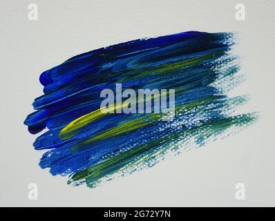 Hand gemalt Original Impressionismus Maler Pinselstrich schnelle Bewegung der Kunst Idee Ölgemälde abstrakte Mischung Farben bunter Hintergrund für Design Stockfoto