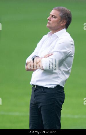 10. Juli 2021; Arena do Gremio, Porto Aegrey, Brasilien; Brasilianische Serie A, Gremio versus Internacional; Internacional-Manager Diego Aguirre Stockfoto