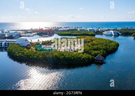 Wunderschönes laguna Beach Resort. Luftaufnahme des Luxushotels Stockfoto