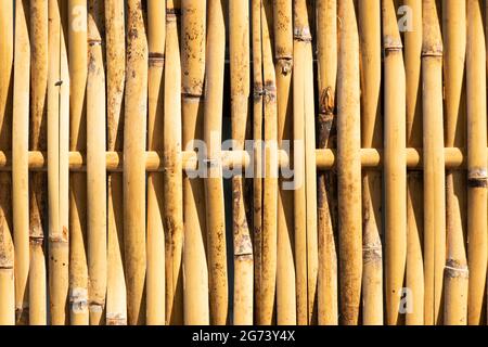 Geschlossen von braunen Farbe Bambus Weide strukturierten Hintergrund Stockfoto