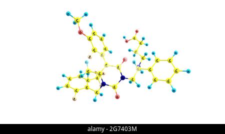 Elagolix ist ein Gonadotropin-freisetzendes Hormonantagonist-Medikament, das bei der Behandlung von Schmerzen im Zusammenhang mit Endometriose bei Frauen verwendet wird. 3d i Stockfoto