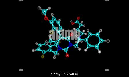 Elagolix ist ein Gonadotropin-freisetzendes Hormonantagonist-Medikament, das bei der Behandlung von Schmerzen im Zusammenhang mit Endometriose bei Frauen verwendet wird. 3d i Stockfoto