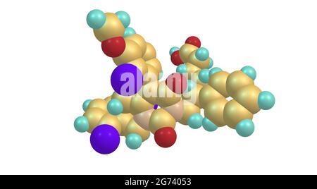 Elagolix ist ein Gonadotropin-freisetzendes Hormonantagonist-Medikament, das bei der Behandlung von Schmerzen im Zusammenhang mit Endometriose bei Frauen verwendet wird. 3d i Stockfoto