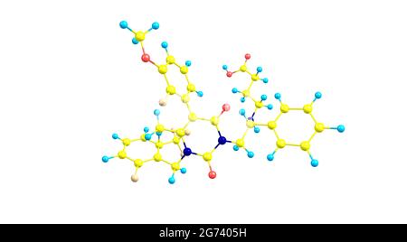 Elagolix ist ein Gonadotropin-freisetzendes Hormonantagonist-Medikament, das bei der Behandlung von Schmerzen im Zusammenhang mit Endometriose bei Frauen verwendet wird. 3d i Stockfoto