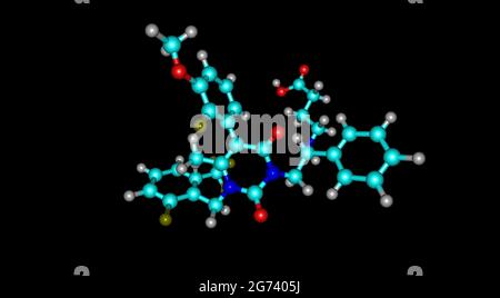 Elagolix ist ein Gonadotropin-freisetzendes Hormonantagonist-Medikament, das bei der Behandlung von Schmerzen im Zusammenhang mit Endometriose bei Frauen verwendet wird. 3d i Stockfoto