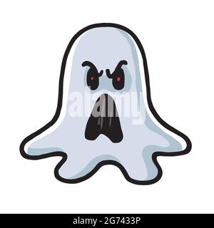 Halloween Cute Ghost Vektor Cartoon Zeichnung Stock Vektor