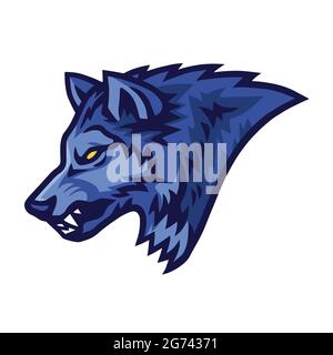 Wolf Logo von Sport Maskottchen Design Vorlage Vektor Illustration Stock Vektor