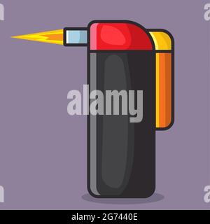 Taschenlampe Feuerzeug isoliert Vektor-Illustration in flacher Form Stock Vektor