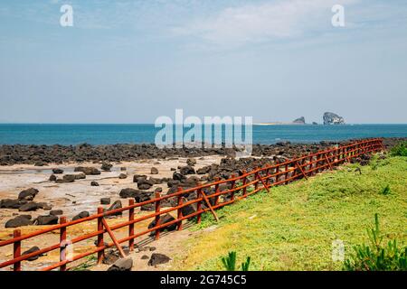 Seelandschaft auf dem Jeju Olle Trail auf der Insel Jeju, Korea Stockfoto