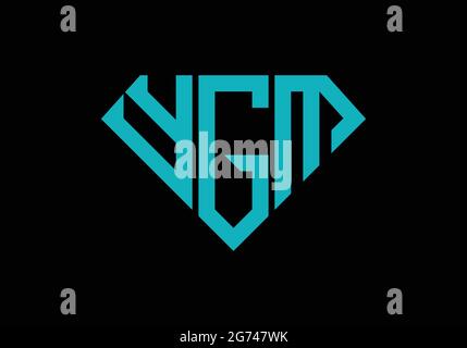 Initial Monogram Letter YGM Logo Design Vektor Vorlage Y G M Letter Logo Design in Diamant-Form Stock Vektor