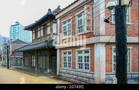 11. Juli 2021-Suwon, Südkorea-EIN Blick auf das KBS Suwon Drama Center in Suwon, Südkorea. Stockfoto