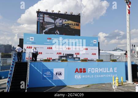 Podium beim New York City ePrix 2021, 6. Treffen der Formel-E-Weltmeisterschaft 2020-21, auf dem Brooklyn Street Circuit vom 10. Bis 11. Juli in New York, USA - Foto Francois Flamand / DPPI Stockfoto