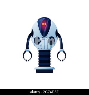 Automationsmaschine Lader Isolieren Roboter mit Greifer realistische Symbol. Vector Roboter mit regulierendem Hochstand, mechanische Automatisierung. Cyber-Fertigung Stock Vektor