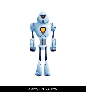 Sci-Fi-Droid isoliert Roboter Cyberpunk mit Armen und Beinen. Vector Kinder Spielzeug, künstliche automatisierte android moderne Technologien Charakter. Roboter Hi-Tech t Stock Vektor
