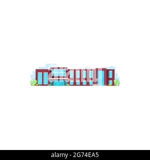 Regierungsgericht, kommunales Gebäude isoliert Konstruktion. Vector städtischen Universität, Hochschule oder Museum, Haus Fassade außen mit Glasfenstern. Co Stock Vektor