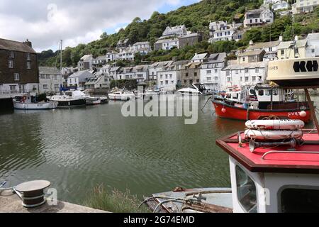 Fischerei Dorf von Polperro in Cornwall, Großbritannien Stockfoto