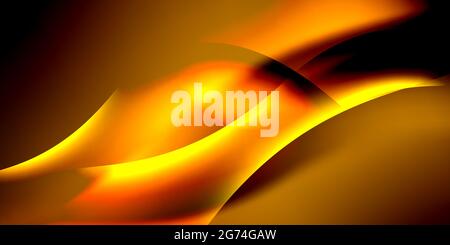 Moderne Gelb und goldene Farbe Flüssigkeit Form Abstrakt Hintergrund Tapete Design. Neue farbenfrohe Präsentationskulisse Stockfoto