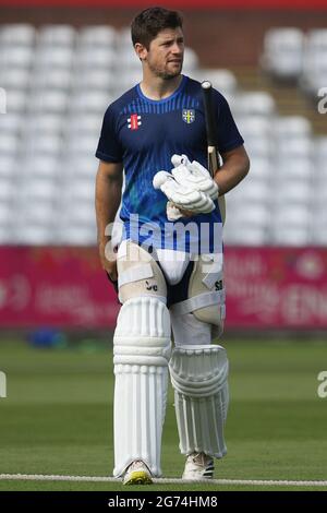 Chester Le Street, Großbritannien. Juli 2021. Sean Dickson von Durham sah sich am Sonntag, 11. Juli 2021, vor dem LV= County Championship-Spiel zwischen dem Durham County Cricket Club und Nottinghamshire in Emirates Riverside, Chester le Street, an. (Kredit: Will Matthews | MI News) Kredit: MI News & Sport /Alamy Live News Stockfoto