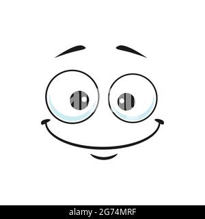Lockere Smiley mit aufrichtigem Lächeln isoliert Symbol. Vector liebenswürdigen Emoji mit angenehmer Art und Weise. Emoji fröhlicher Ausdruck, freundliches Emoticon. Gut temperiert Stock Vektor