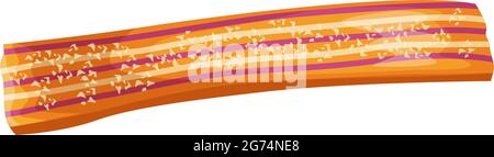 Gestreifte Kaugummi Süßigkeiten isoliert realistische Ikone. Vektor Bubblemint Frucht Bubblegum, Cartoon kauen Erdbeere und Orange Food Dessert. Gummy Hallowee Stock Vektor