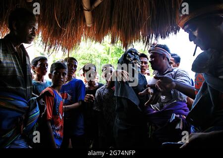 Wulla Poddu Zeremonie in Sumba, Indonesien Stockfoto