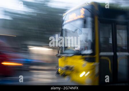 Umzugsbus, Newtown, Wellington, Nordinsel, Neuseeland Stockfoto