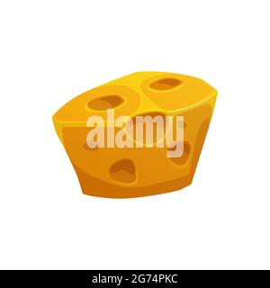Emmentaler oder Emmenthal mit Löchern, italienische und französische Appetithappen isoliert Cartoon-Ikone. Vector Bio gesundes Produkt von Kuhmilch, Parmesan maasdam Stock Vektor